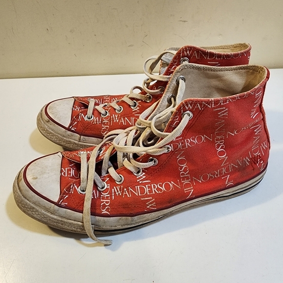 Converse JW Anderson Red High top Sneakers size M 10.5 / W 12.5 - Picture 14 of 16